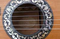 Rosette of restored Lacote salon guitar 1837