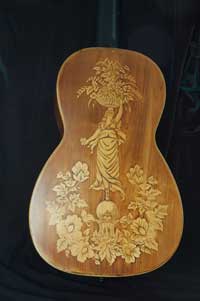 Italian salon guitar inlaid with boxwood